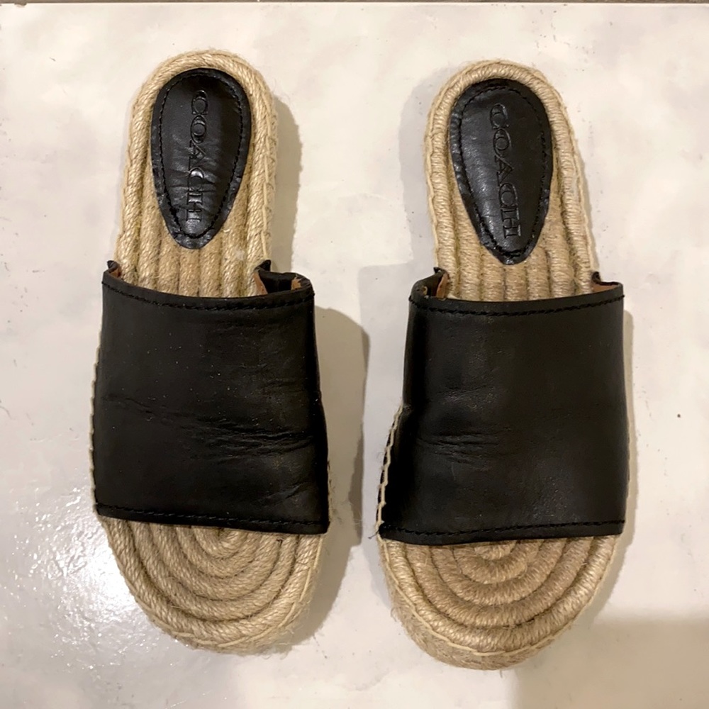 Coach Slide on Black Sandals-Brand New!